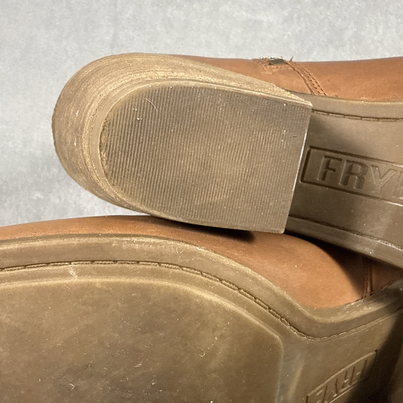 Frye Judith Double Zip Women's Wheat Brown‎ Leather Ankle Bootie 2.5 Heel 10M - Picture 16 of 16